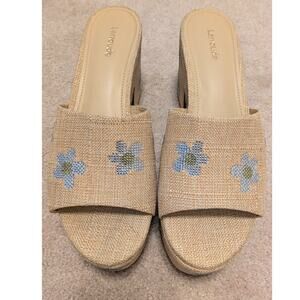 Larroude Miso Linen Platform Sandals